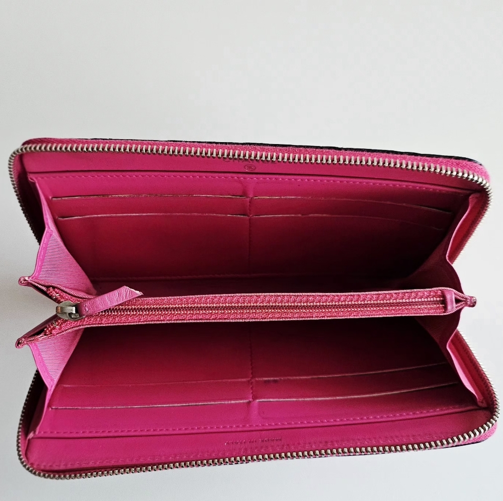 Chanel Black Caviar Quilted Gusset Zip Around Long Wallet - Picture 9 of 16